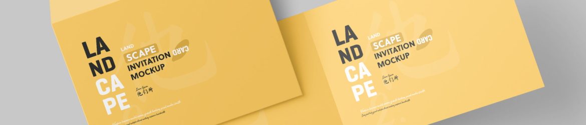 Free Landscape Invitation Card Mockup With Envelope