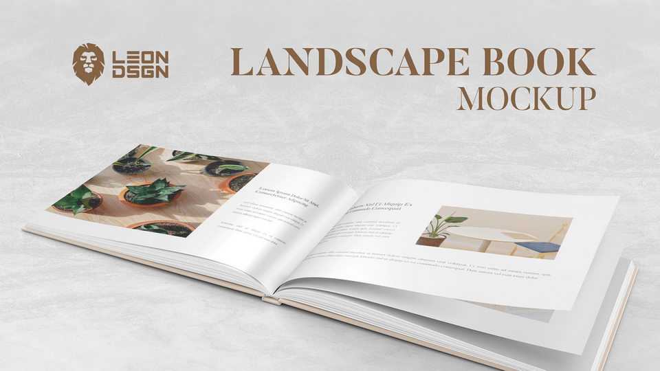 Free Landscape Open Book/Album Mockup