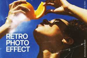 Free Landscape Retro Photo Effect PSD