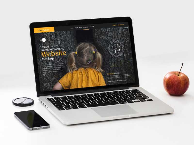 Free Laptop Mockup for Branding Website Presentation Free PSD