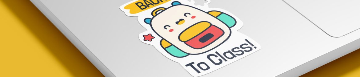 Free Laptop Sticker Mockup