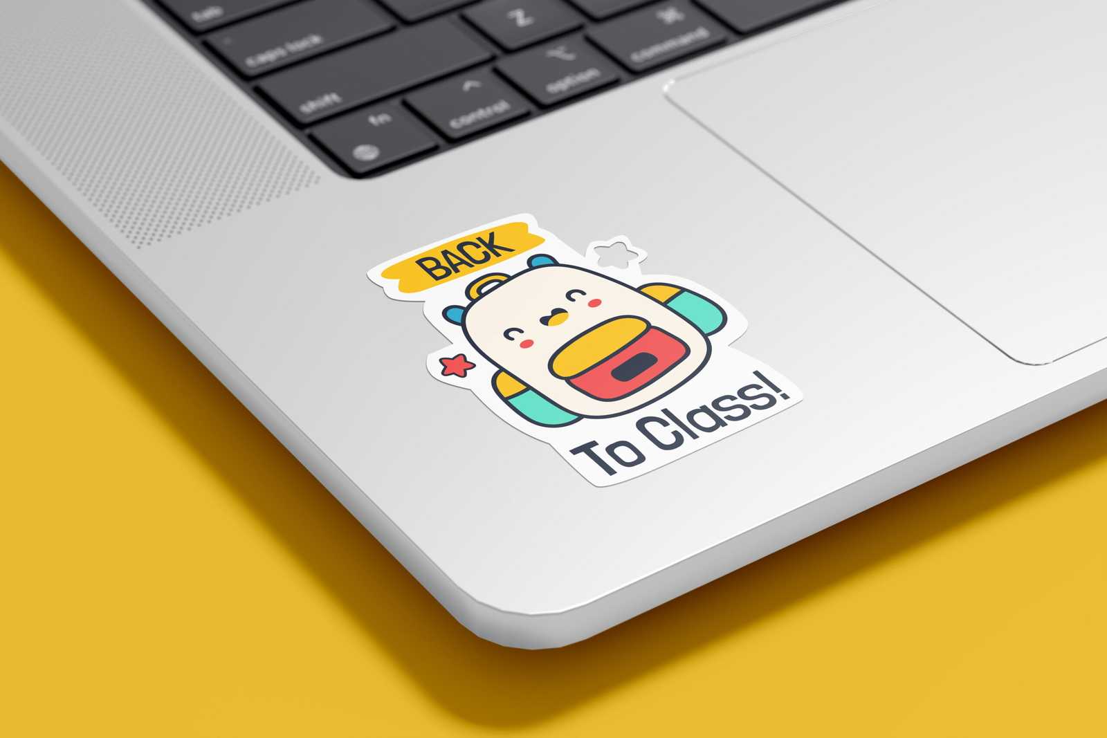 Free Laptop Sticker Mockup