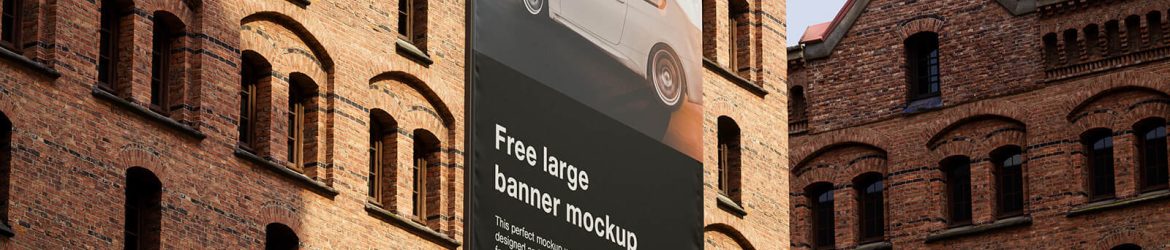 Free Large Drop Down Banner Mockups 2 PSD