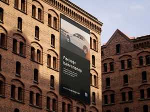 Free Large Drop Down Banner Mockups 2 PSD