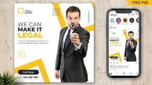 Free Law Firm / Advocate Social Media Post Design Template PSD