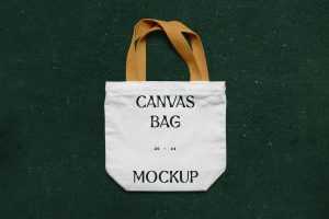 Free Laying Canvas Bag Mockup