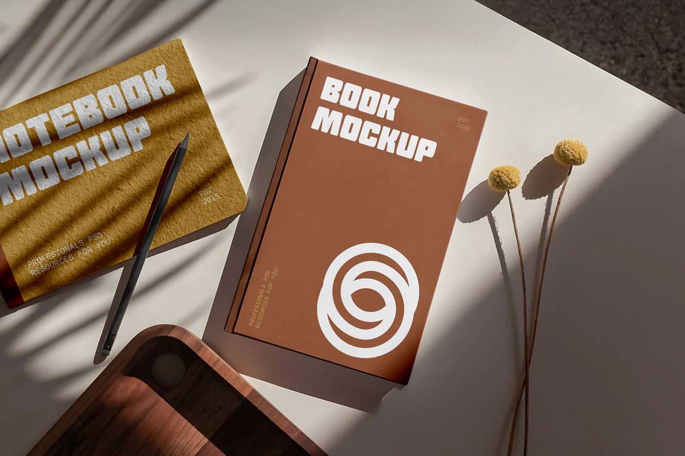 Free Laying Hard Cover Book Mockup