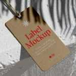 Free Laying Label on Concrete Mockup