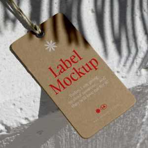 Free Laying Label on Concrete Mockup