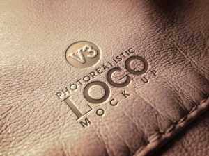 Free Leather Stamping Logo Mockup PSD PSD