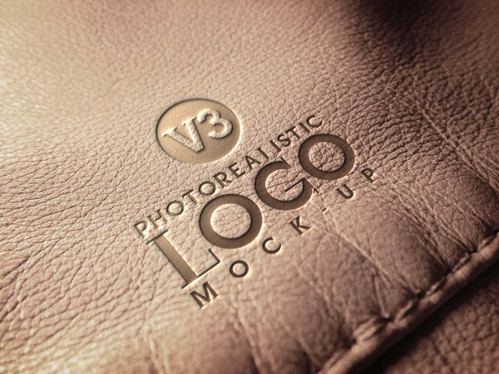 Free Leather Stamping Logo Mockup PSD PSD
