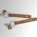Free Leather Strap Keychain Logo Mockup for Branding