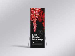 Free LED Display Standee Board Mockup PSD