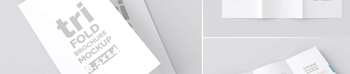 Free Legal Paper Tri-Fold Brochure Mockup PSD Set