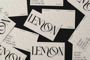 Free Lemon Business Card Mockup PSD PSD