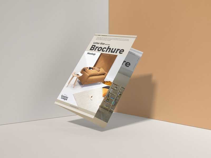 Free Letter Size Bifold Brochure Mockup PSD