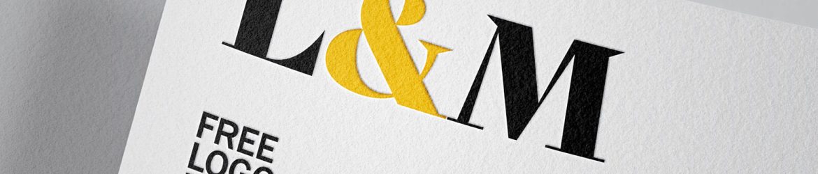Free LetterPress Logo on White Paper Mockup PSD set