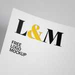 Free LetterPress Logo on White Paper Mockup PSD set