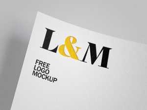 Free LetterPress Logo on White Paper Mockup PSD set