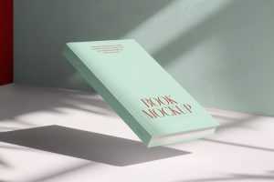 Free Levitating Hardcover Book Mockup PSD