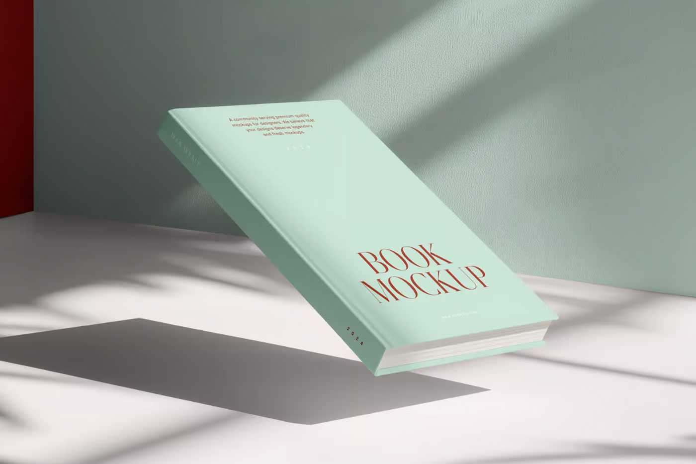 Free Levitating Hardcover Book Mockup PSD
