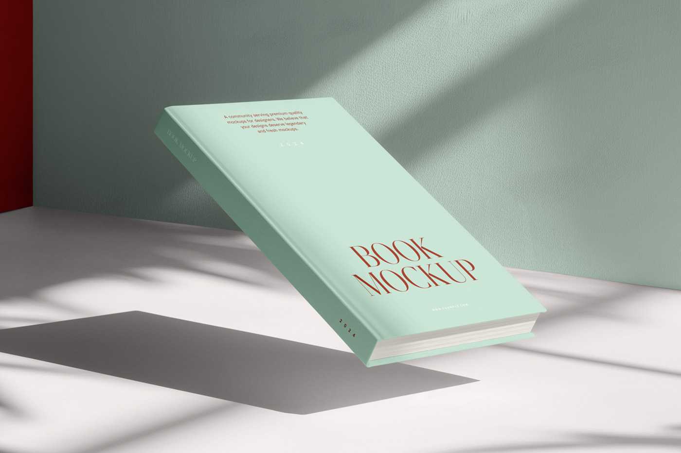 Free Levitating Hardcover Book Mockup