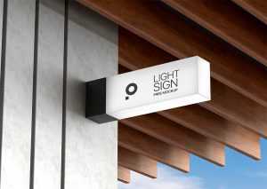 Free Light Box Sign Board Logo Mockup