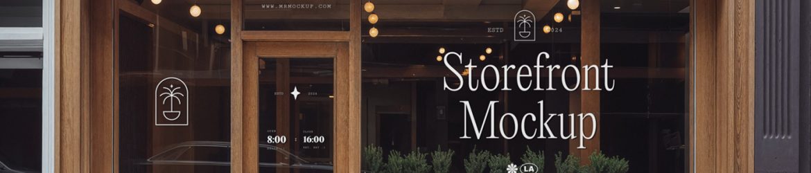 Free Light Wood Storefront Mockup