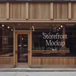 Free Light Wood Storefront Mockup