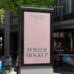 Free Lightbox on the Street Mockup