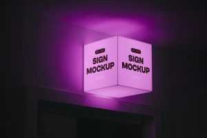 Free Lighting Sign Mockup
