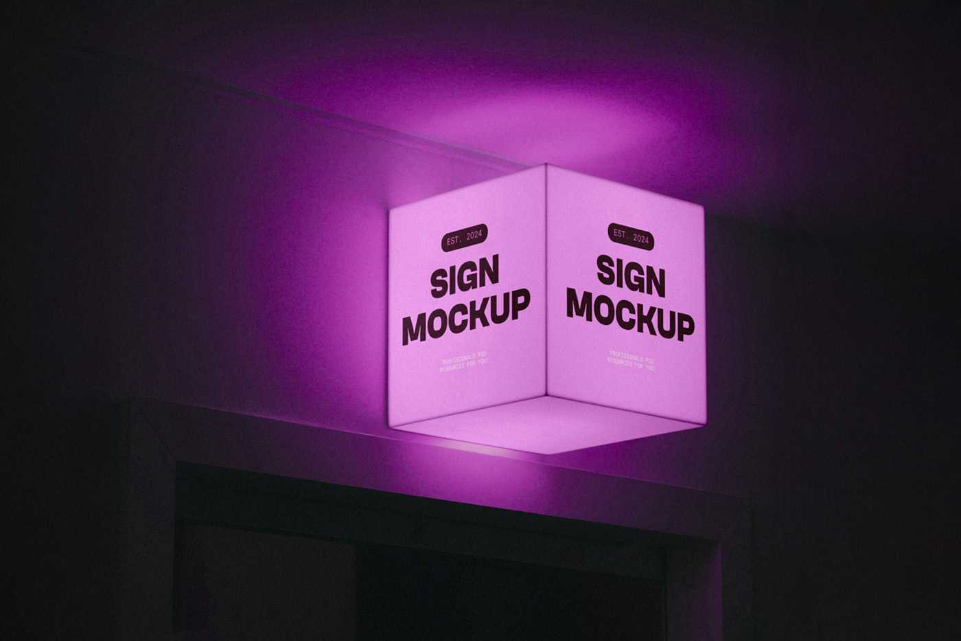 Free Lighting Sign Mockup