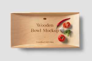 Free Logo Branding Deep Wooden Bowl Mockup PSD - Free Mock-Ups | PsFiles
