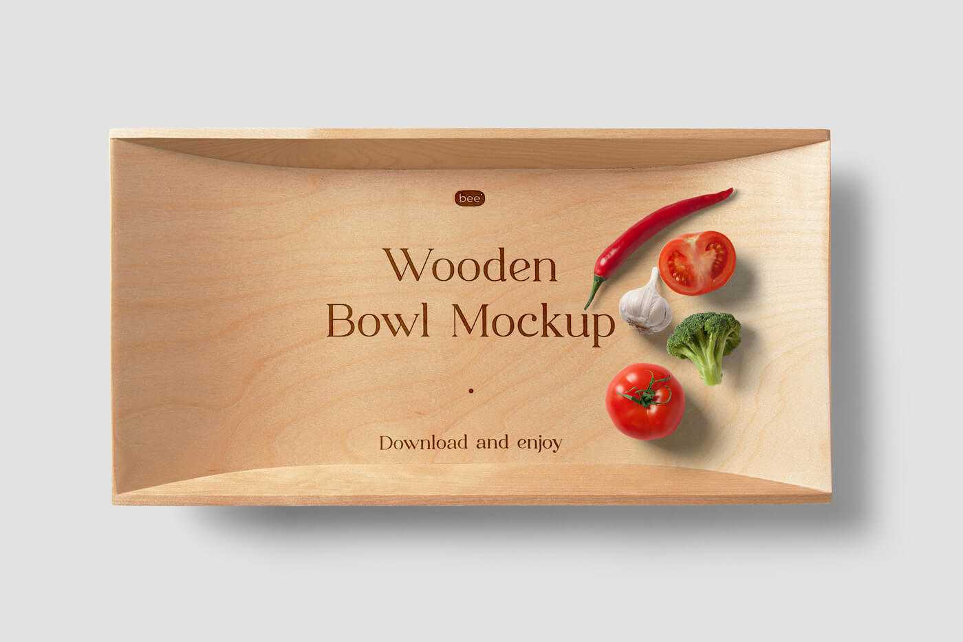 Free Logo Branding Deep Wooden Bowl Mockup PSD - Free Mock-Ups | PsFiles