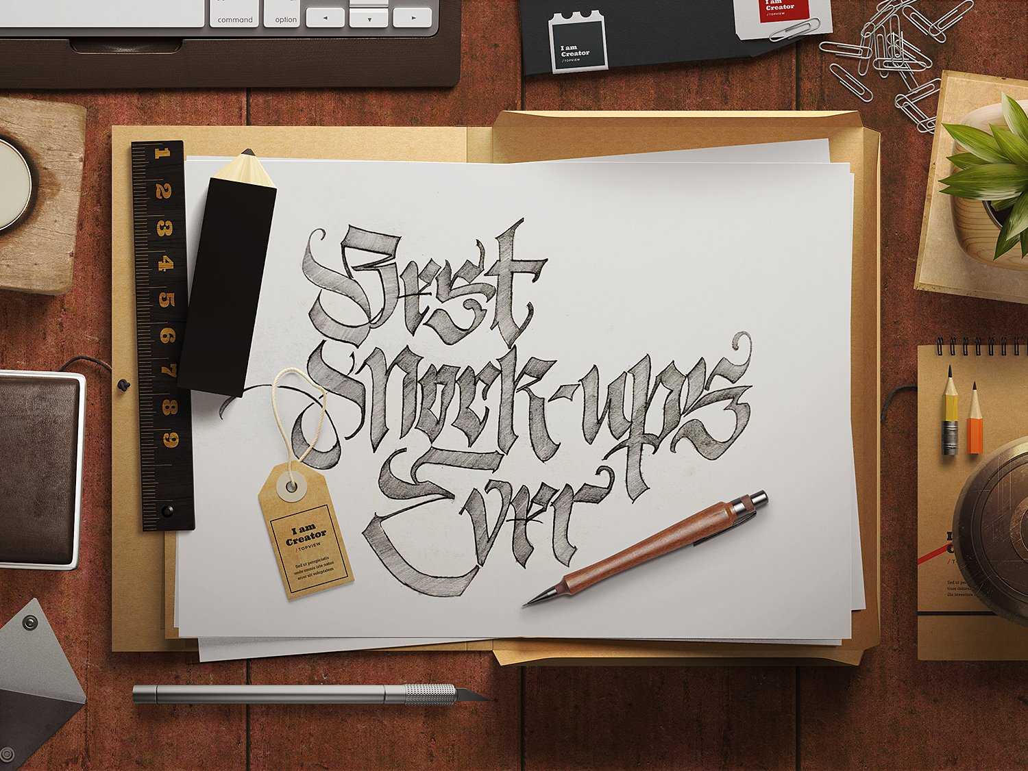 Free Logo Drawing Presenting Mockup Scenes PSD
