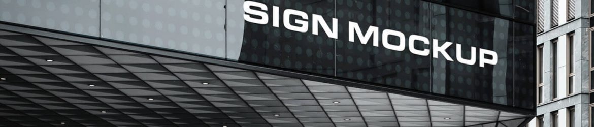 Free Logo Sign Mockup on Corporate Building PSD
