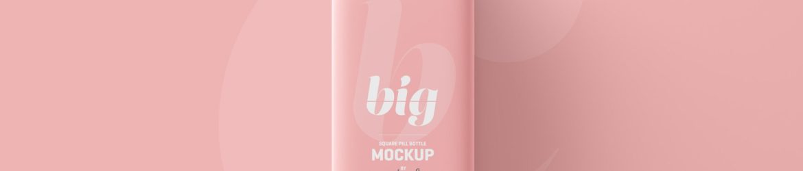 Free Long Square Pill Bottle Mockup