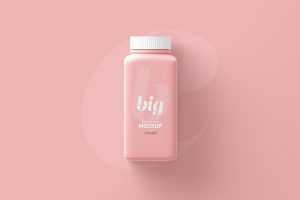 Free Long Square Pill Bottle Mockup