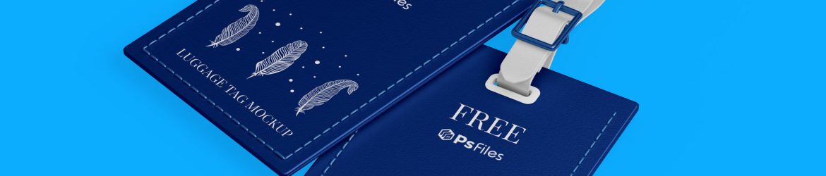 Free Luggage Bag Tag Mockup PSD Set