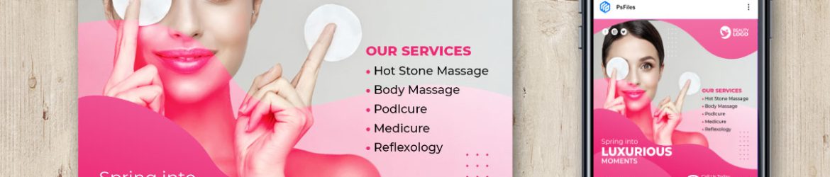 Free Luxurious Beauty Spa Salon Social Media Post Design PSD Template