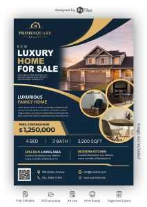 Free Luxury Real Estate Flyer PSD Template – Home for Sale Design