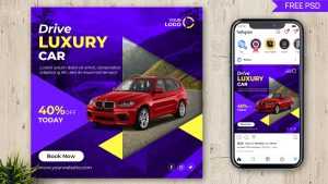 Free Luxury Rent Car PSD Template