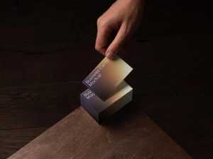 Free Luxury Stacked Business Card Mockup PSD – Realistic Branding Card Display Download