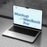 Free Lying MacBook Pro Mockup