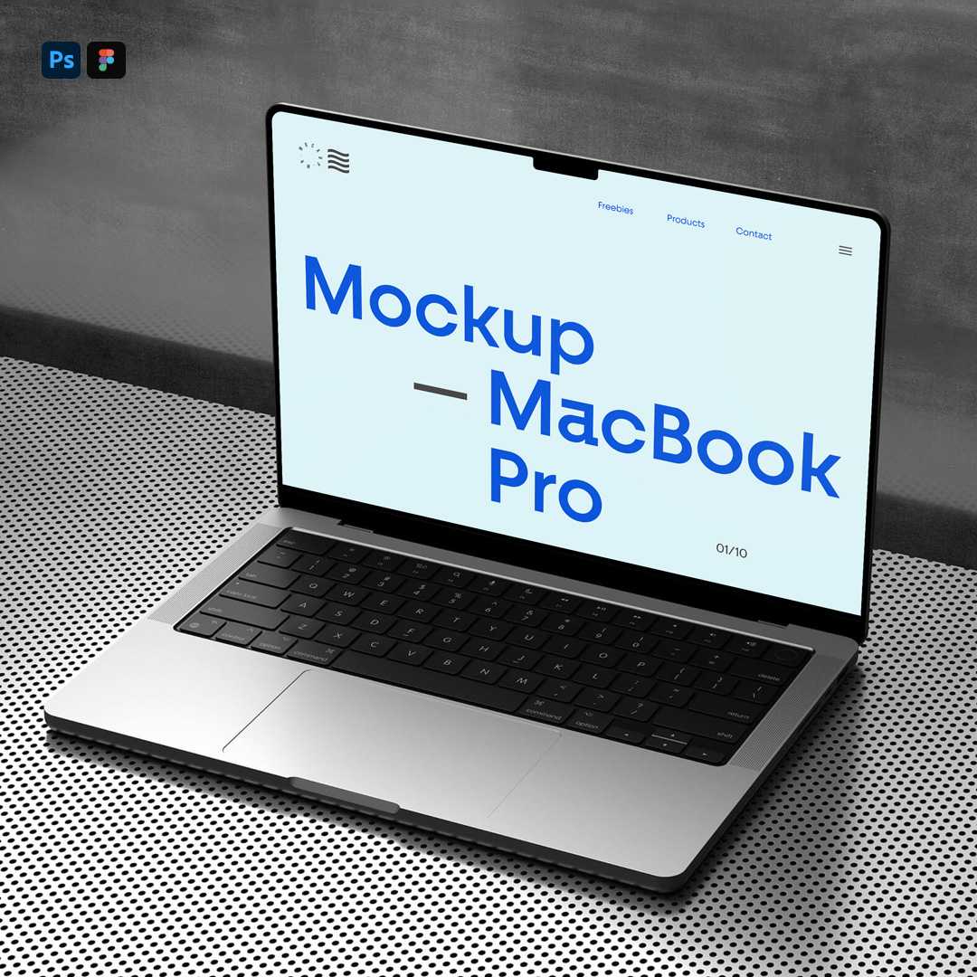 Free Lying MacBook Pro Mockup