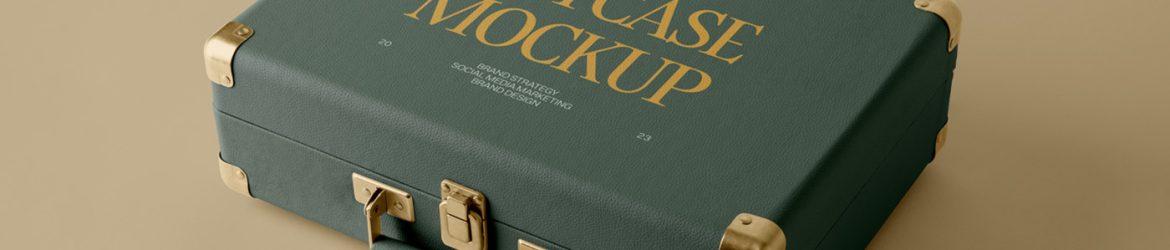 Free Lying Suitcase Mockup