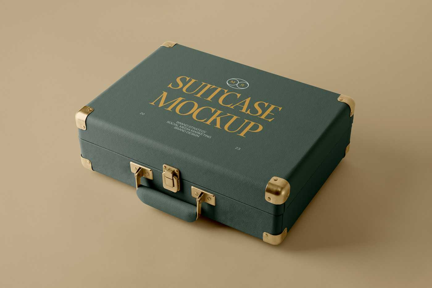 Free Lying Suitcase Mockup