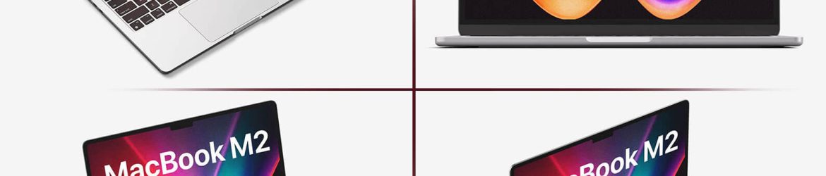 Free MacBook Air M2 mockups PSD set