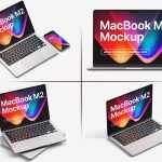 Free MacBook Air M2 mockups PSD set