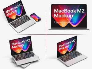 Free MacBook Air M2 mockups PSD set